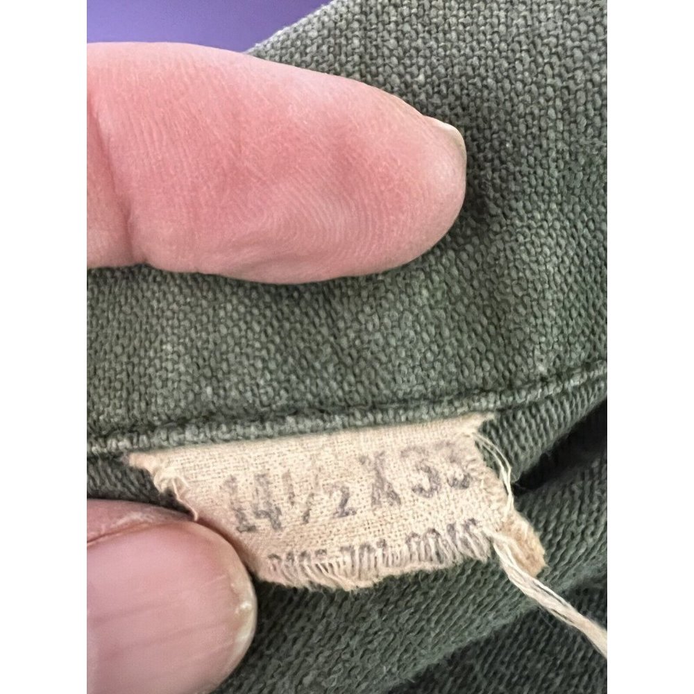 Vintage Clayton US Army Button Up Military Shirt Size M Double Pocket 14” x 33” - Picture 4 of 5